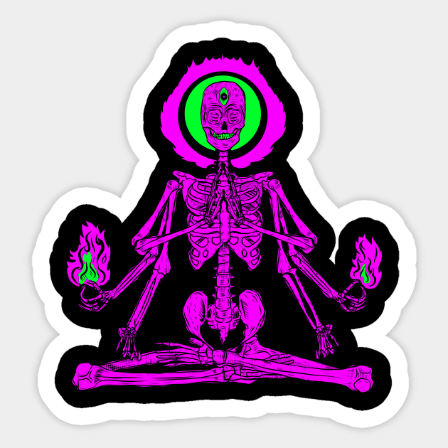 Yoga Skull Sticker by TOKEBI